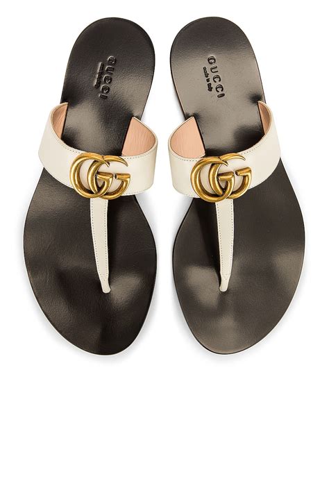 white gucci thong sandals